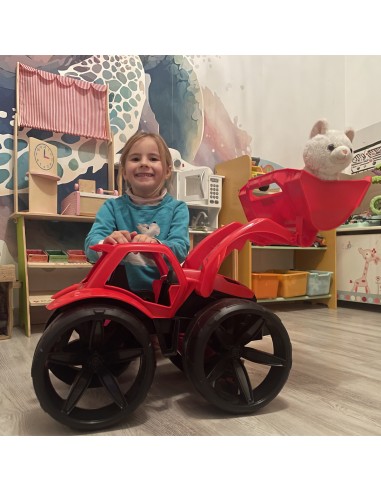 MAXIMUS Bulldozer rouge pour jouets jardin plage