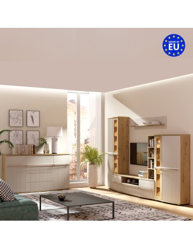 CANDY Ensemble de meubles de salon Vitrine Armoire Bibliothèque Meuble TV Étagère design moderne épuré
