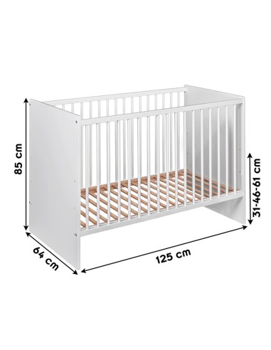 PAULA Lit bébé évolutif dimensions