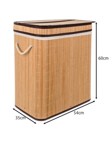 RUNHY Panier à linge en bambou