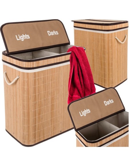 RUNHY Panier à linge en bambou RUNHY Panier à linge en bambou