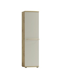 CANDY Armoire 1 porte 7 étages 49x199 cm courbée à relief en bois design épuré