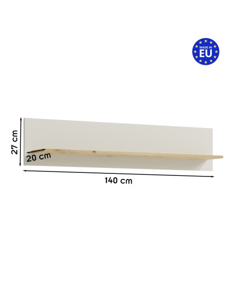 CANDY Etagère murale 140x27 en bois design moderne épuré