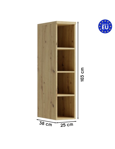 CANDY Petite bibliothèque 4 cases 25x103 cm en bois design moderne épuré