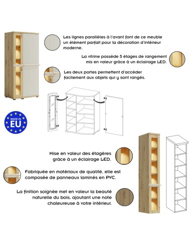 CANDY Ensemble de meubles de salon Vitrine Armoire Bibliothèque Meuble TV Étagère design moderne épuré