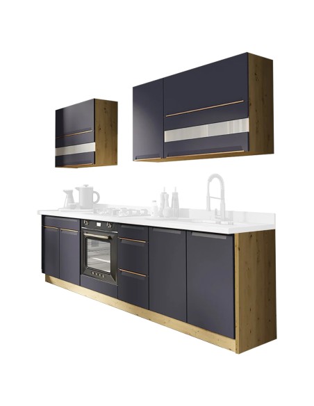 GLAM Ensemble meubles de cuisine 7 éléments 260 cm bois GLAM Ensemble meubles de cuisine 7 éléments 260 cm bois