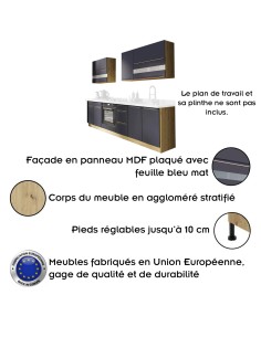 GLAM Ensemble meubles de cuisine 7 éléments 260 cm bois 2