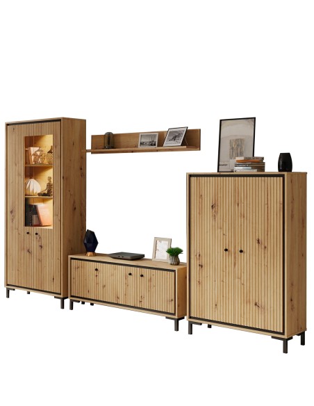 PARII Ensemble de meubles de salon Vaisselier Armoire Meuble TV Étagère design contemporain PARII Ensemble de meubles de salon Vaisselier Armoire Meuble TV Étagère design contemporain