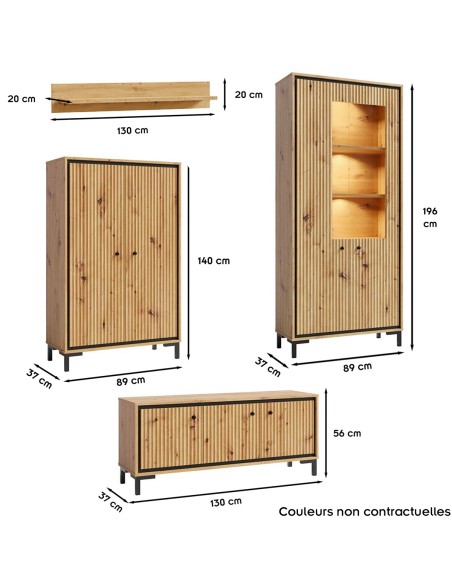 PARII Ensemble de meubles de salon Vaisselier Armoire Meuble TV Étagère design contemporain