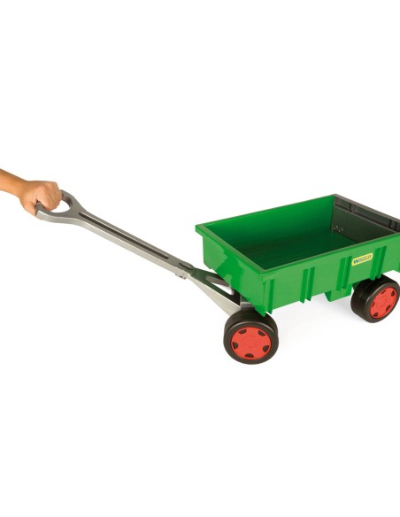 Grand chariot enfant à tirer remorque de jardin avec porte basculante Grand chariot enfant à tirer remorque de jardin avec porte basculante