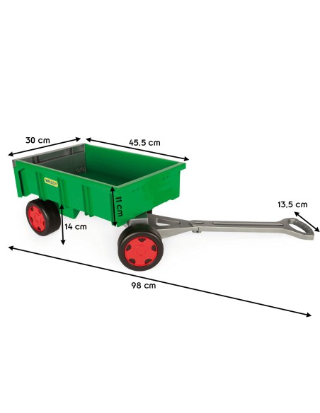 Grand chariot enfant à tirer remorque de jardin avec porte basculante Grand chariot enfant à tirer remorque de jardin avec porte basculante