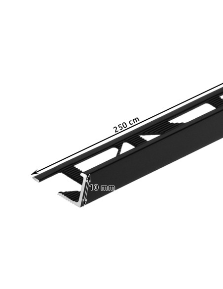 Profilé de finition en aluminium pour carrelage angle droit 10 mm longueur 2,5 m