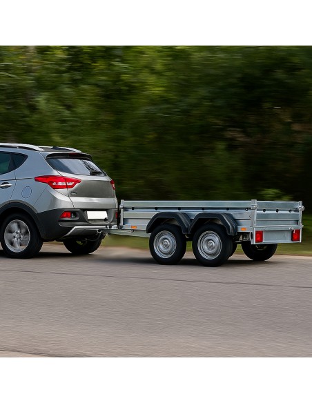 Remorque double essieu 235T ridelles avant/arrière ouvrantes démontage latéral rapide Remorque double essieu 235T ridelles avant/arrière ouvrantes démontage latéral rapide