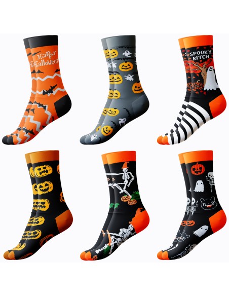 Chaussettes fantaisie unisexes en coton taille unique 37-44