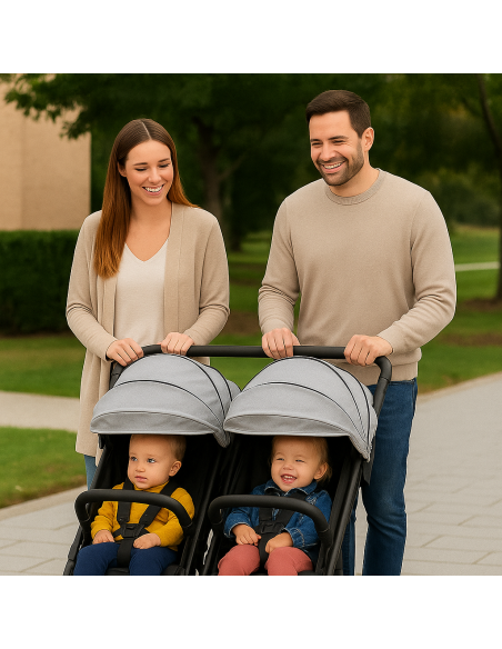 Poussette jumeaux ou enfants rapprochés largeur 74 cm Poussette jumeaux ou enfants rapprochés largeur 74 cm