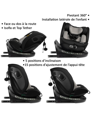 Siège auto AZURE i-Size 360° Isofix 40 à 150 cm inclinable