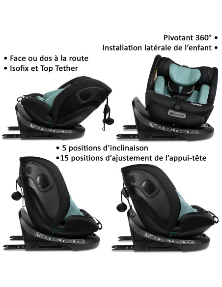 Siège auto AZURE i-Size 360° Isofix 40 à 150 cm inclinable