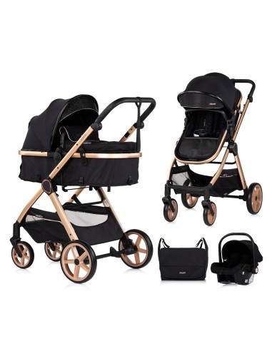 VISTA Poussette combinée jusqu'à 22 kg nacelle souple + assise classique avec cosy i-Size et base Isofix en option