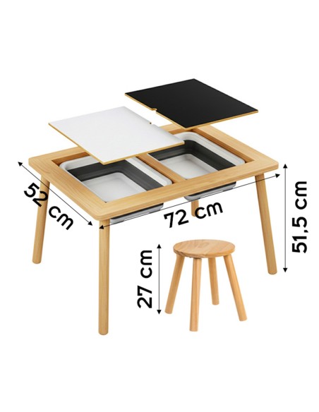 Table Sensorielle en Bois avec Tabouret