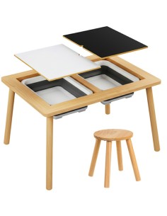 Table Sensorielle en Bois avec Tabouret