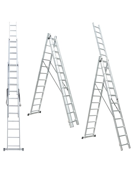 UP Echelle transformable en aluminium coulissant extensible 3 plans