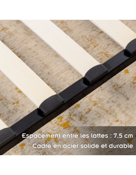 NAMARA Sommier à lattes robuste avec pieds en acier - Montage facile -