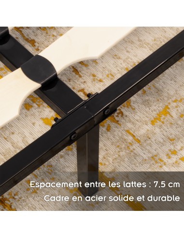 NAMARA Sommier à lattes robuste avec pieds en acier - Montage facile -
