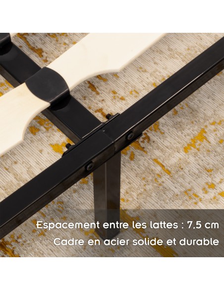 NAMARA Sommier à lattes robuste avec pieds en acier - Montage facile -