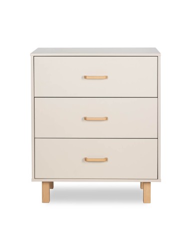 LAURA Chambre bébé armoire commode et lit évolutif 120x60 Champagne