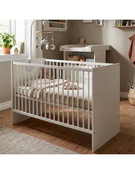 PAULA Lit bébé évolutif robuste à barreaux design moderne