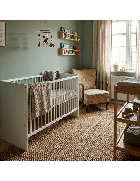 PAULA Lit bébé évolutif robuste à barreaux design moderne