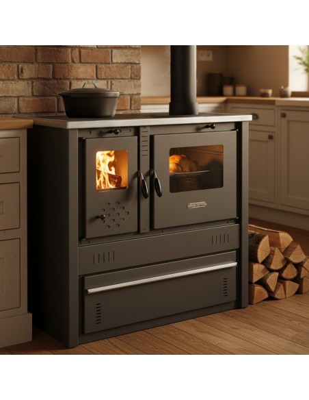 CELIMIKA ECO Cuisinière à bois A+ 10 kW poêle à bois avec four