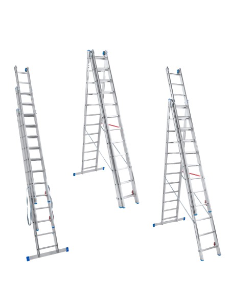 PETRA Echelle professionnelle transformable en aluminium 3 plans