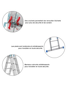 PETRA Echelle professionnelle transformable en aluminium 3 plans 2