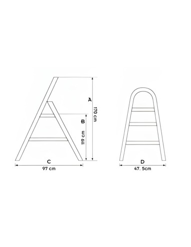 RISE Escabeau pliable en aluminium avec pieds antidérapants