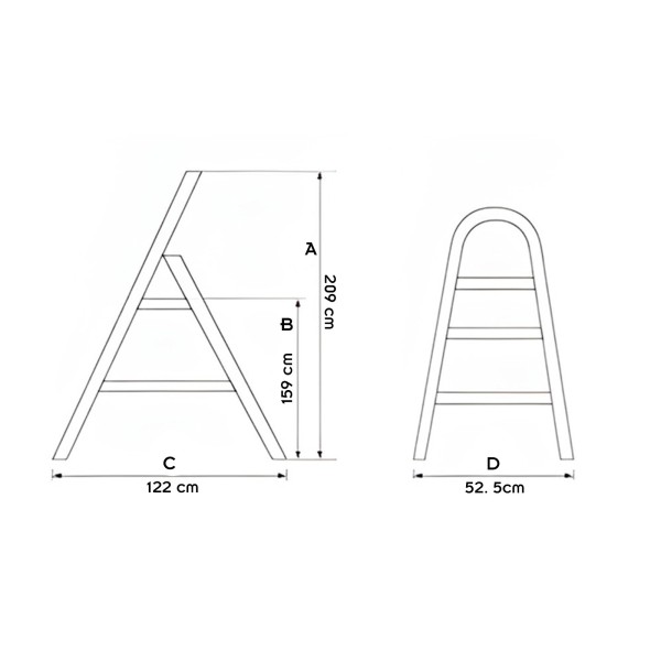 RISE Escabeau pliable en aluminium avec pieds antidérapants
