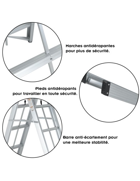 CLIMB Echelle double pliable et compacte en aluminium