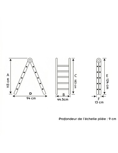 CLIMB Echelle double pliable et compacte en aluminium