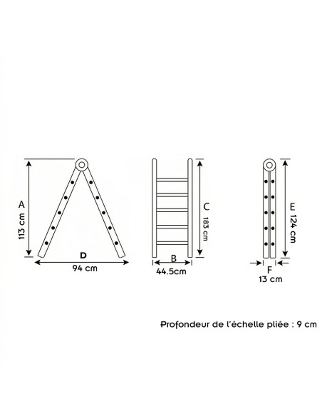 CLIMB Echelle double pliable et compacte en aluminium