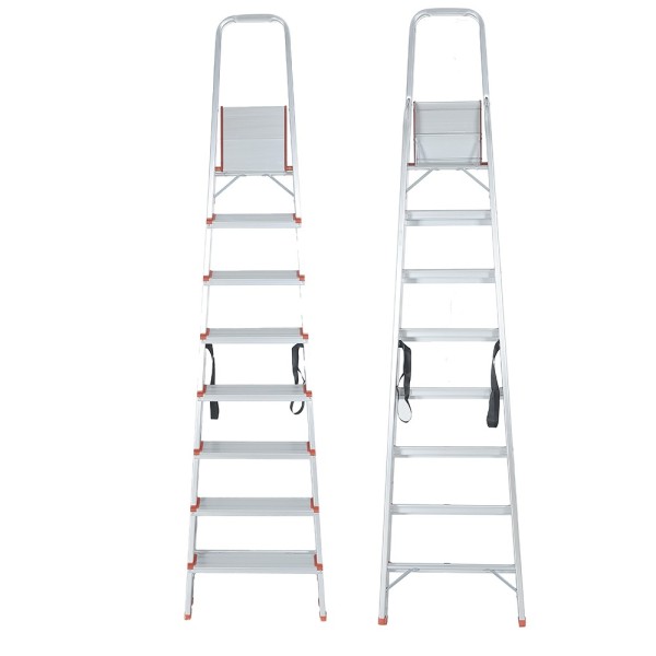 RISE Escabeau pliable en aluminium avec pieds antidérapants