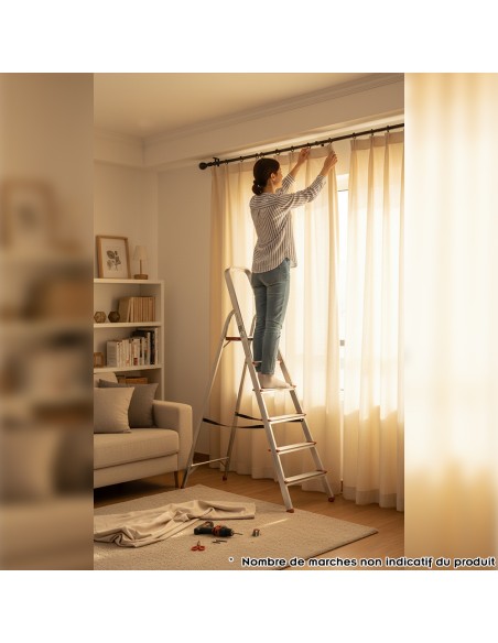 RISE Escabeau pliable en aluminium avec pieds antidérapants
