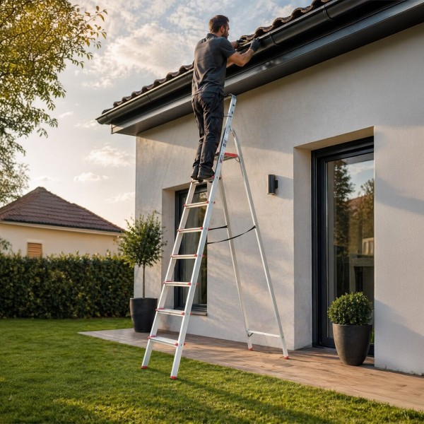 RISE Escabeau pliable en aluminium avec pieds antidérapants