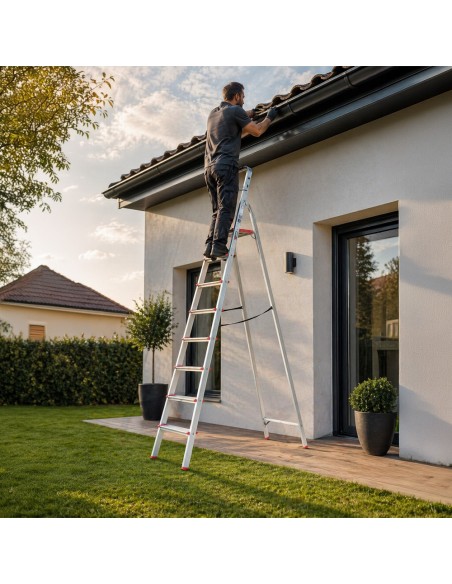 RISE Escabeau pliable en aluminium avec pieds antidérapants