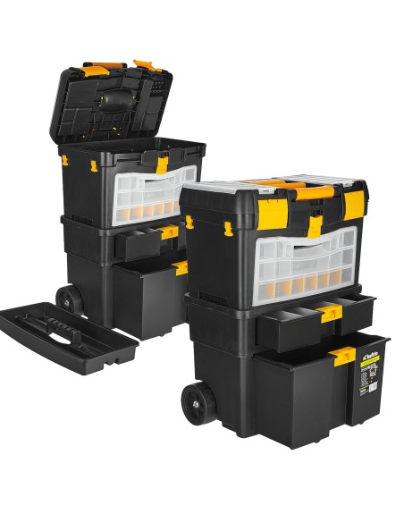 Chariot à outils modulable avec tiroirs et compartiments 3 niveaux