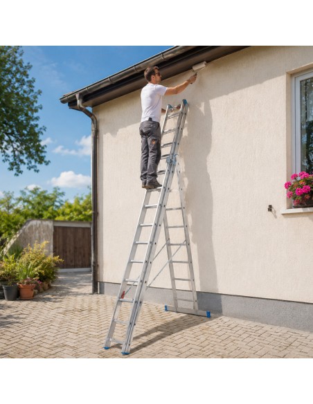 PETRA Echelle professionnelle transformable en aluminium 3 plans