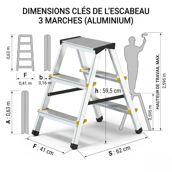 DWA Escabeau 3 marches