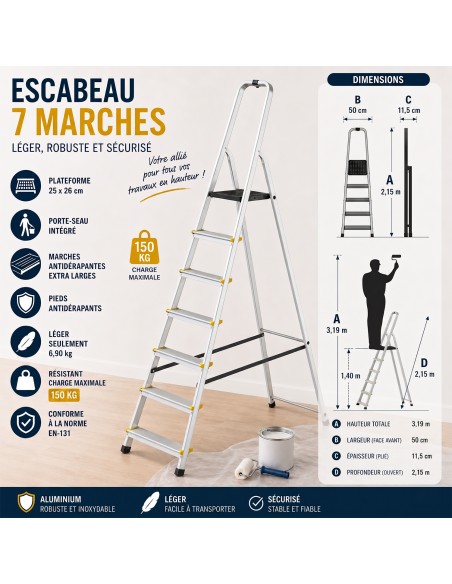 MOWA Escabeau 7 marches