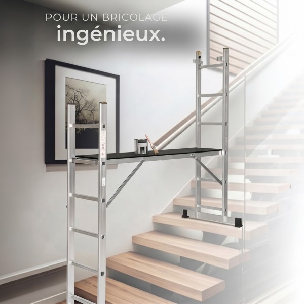 HIGH Échelle 2 Plans Modulable en Aluminium – Polyvalente 3-en-1