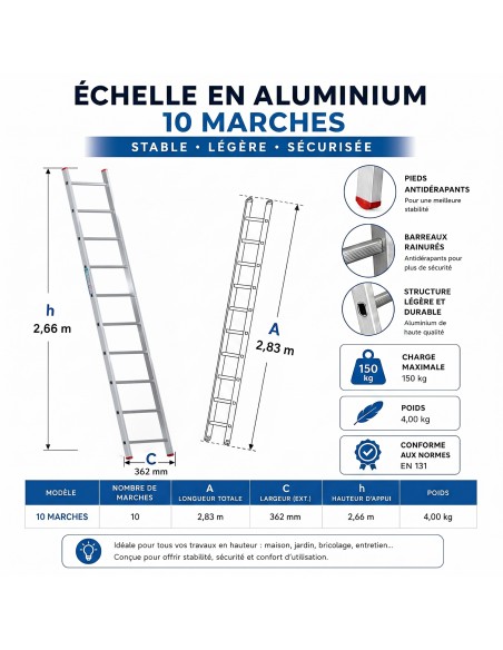 XTRA Echelle en aluminium simple