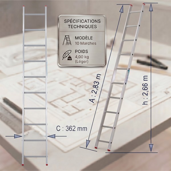 XTRA Echelle en aluminium simple